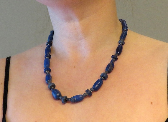 Handcrafted Lapis Lazuli Natural Stone Beaded Str… - image 1