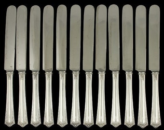 EPNS Cutlery Set of 6 Silver Plated Bead Pattern Dessert Knives