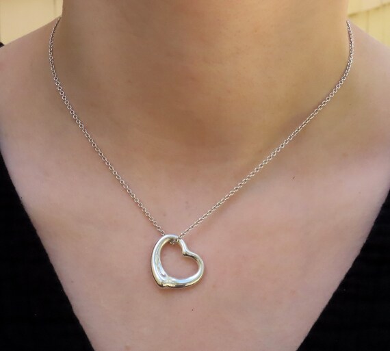Tiffany & Co. Elsa Peretti Sterling Silver Mini Open Heart