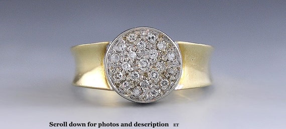 Beautiful c1980s 18k Yellow Gold & Diamond Ring - image 1