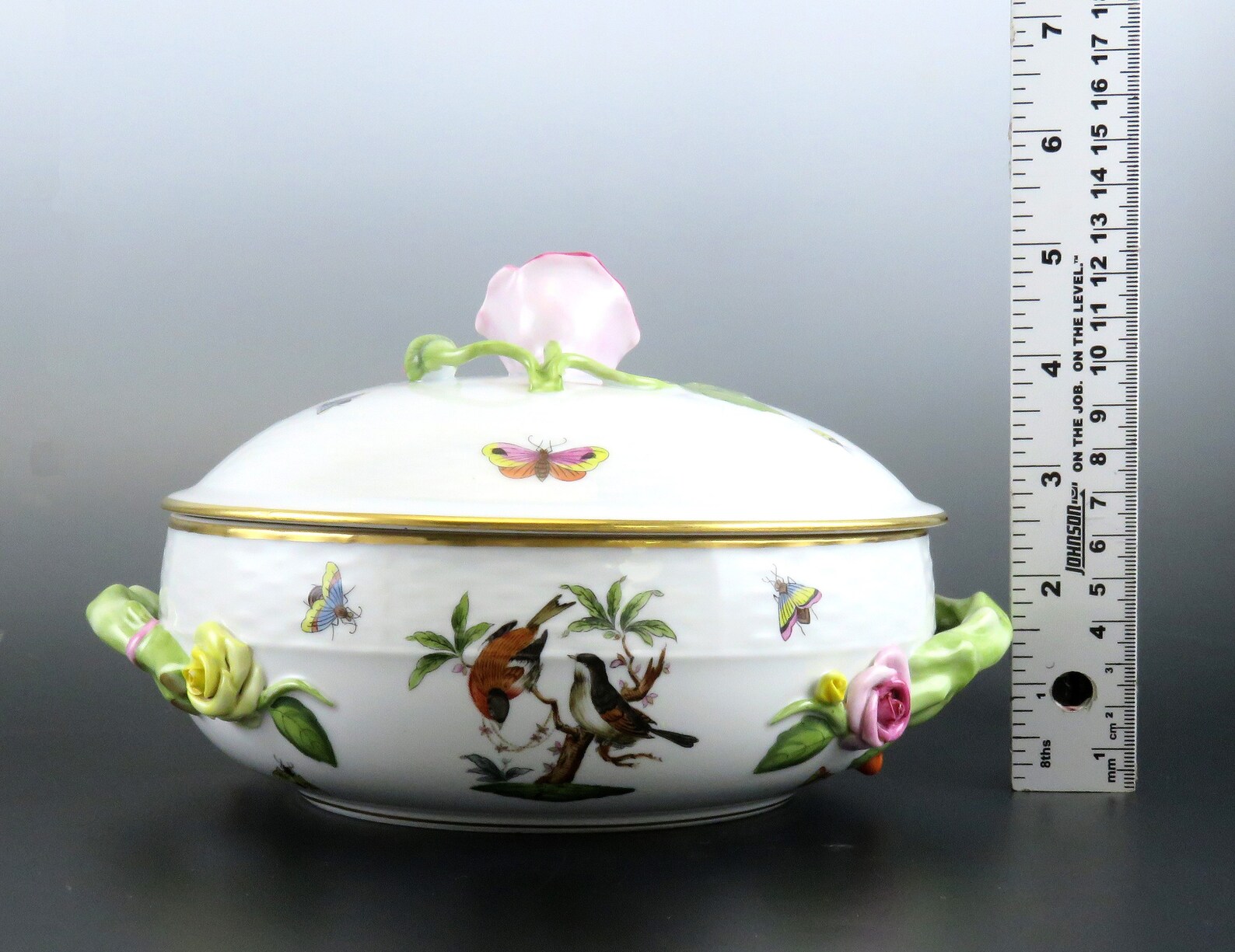 Herend Porcelain Rothschild Bird Hand Painted Covered Serving Etsy