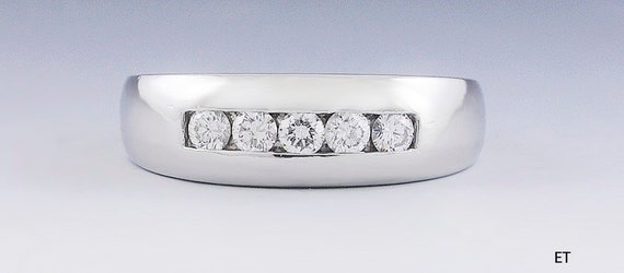 Stunning Platinum and Diamond Ring Band .4 ct - image 1