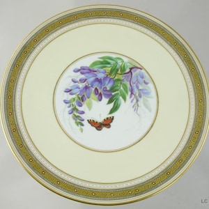 Late 19th Century Hand Painted Butterfly Cabinet Plate