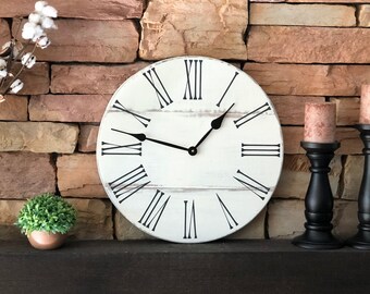 18"Wall Clock, Farmhouse Clock, Rustic Clock, Antique Clock, Wall Clock