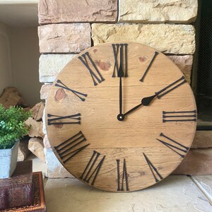 18 inch Farmhouse Clock, Raised Number Clock, Large Wall Clock, Farmhouse Decor, Rustic Wall Clock, Gift for the Home, Farmhouse Clock image 2