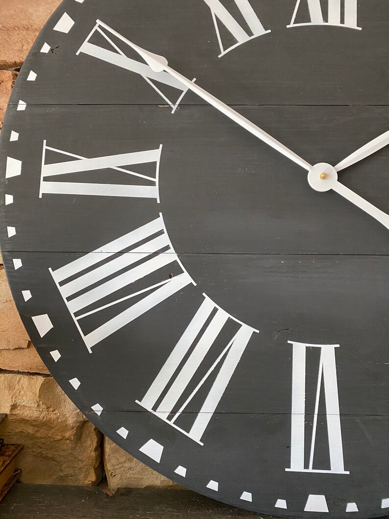 24 Black Farmhouse Clock/ Oversized Black Clock/antique Wall Etsy