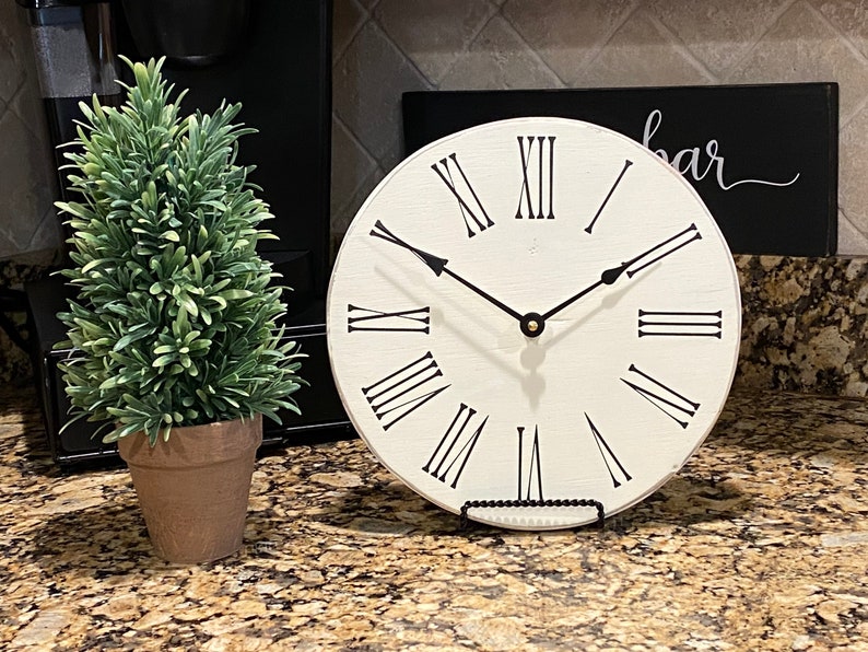 10 Inch Farmhouse Clock/ Small Rustic Clock/ Wooden Wall Etsy