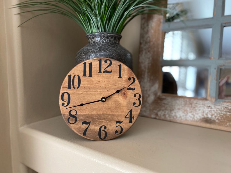 10 inch Farmhouse Clock/ Small Rustic Clock/ Wooden Wall Etsy