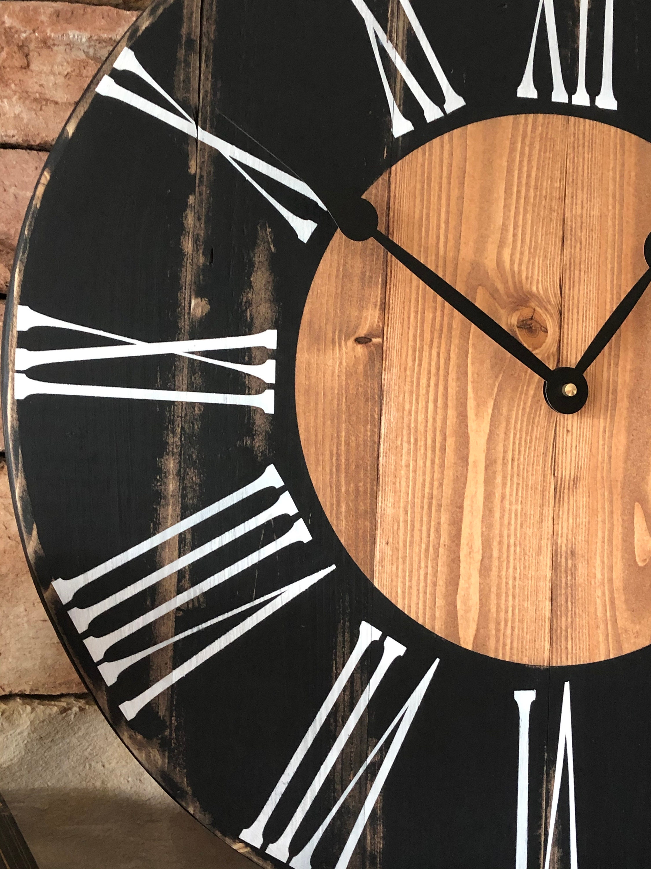 Farmhouse Clock Rustic Wall Clock Wooden Wall Clock 20 Wall - Etsy