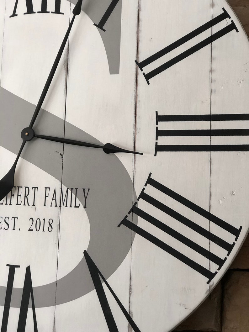 Custom Wall Clock Family Name Established Clock Wedding Etsy