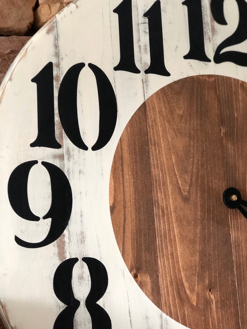 20 Inch White Farmhouse Wall Clock Farmhouse Style Wall Etsy