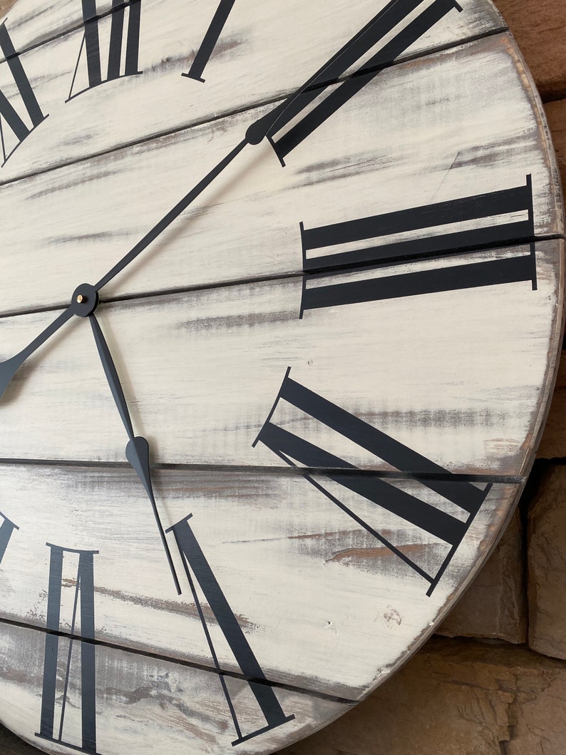 24 inch Shiplap Clock/Large Wall Clock/ Distressed Farmhouse Etsy België