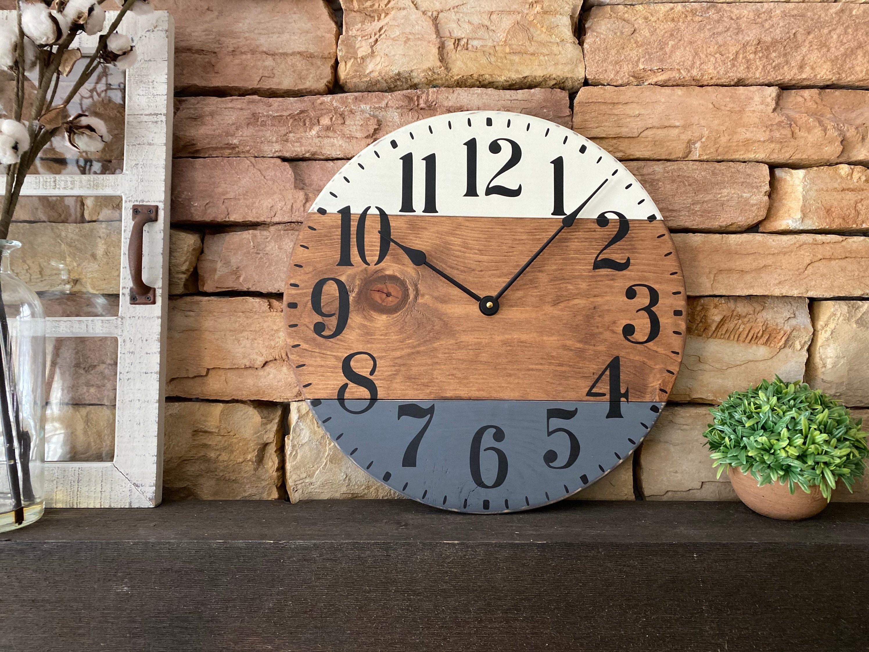 16 18 Wall Clock Rustic Wall Clock Farmhouse Etsy
