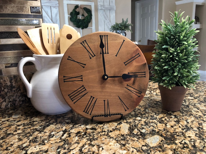 10 inch Farmhouse Clock/ Small Rustic Clock/ Wooden Wall Etsy