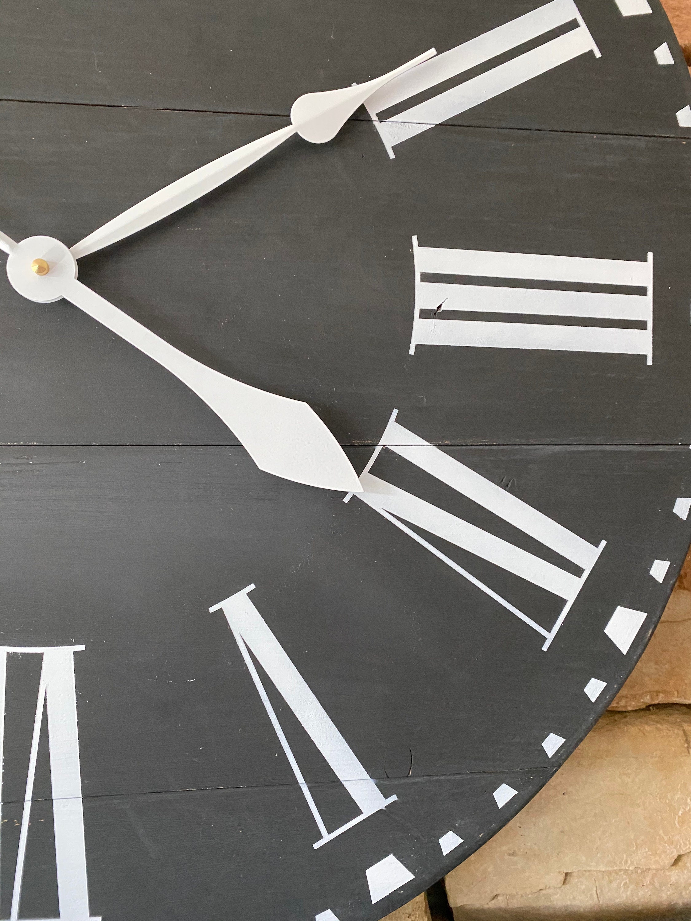 24 black farmhouse clock/ Oversized black clock/Antique wall Etsy