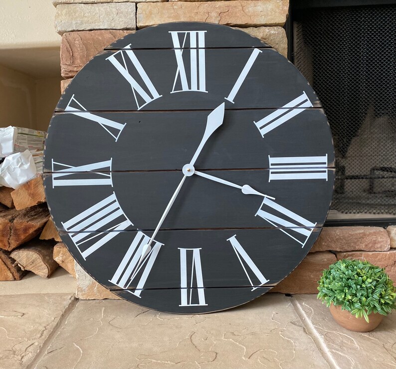 24 Inch Shiplap Clock/large Wall Clock/ Distressed Farmhouse Etsy