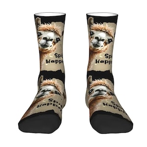 Alpaca LLama Socks &quot; Spit Happens &quot; Unisex, one size, quality and rare  FREE SHIPPING