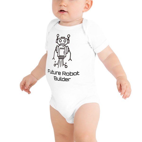 Future Robot Builder Baby Bodysuit | Space Baby Onesie | Unisex Space Baby Clothing