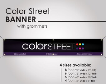 Color Street Horizontal Banner With Grommets Simple Logo And Etsy