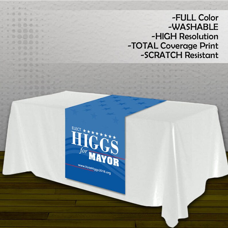 Election Campaign Printed Table Runner Custom Design Or Use Etsy - image 0