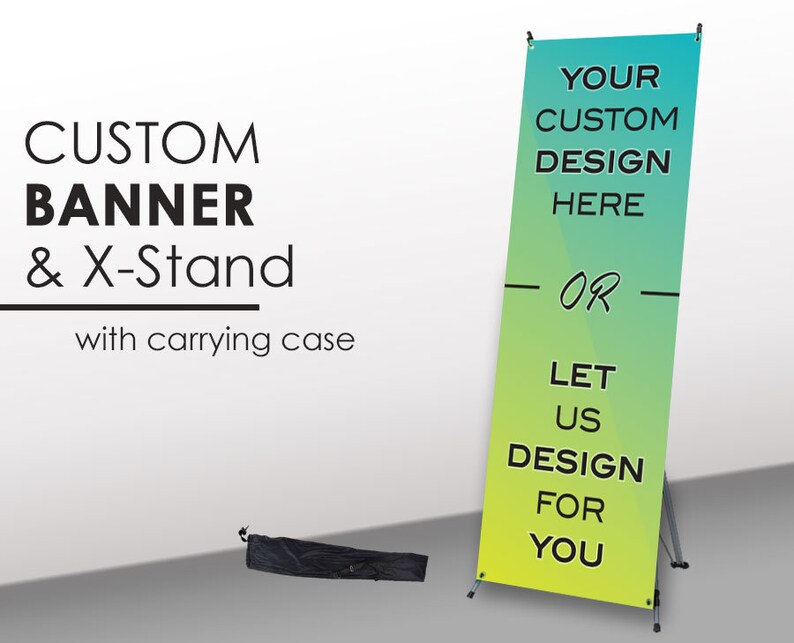 Custom Vertical Banner With Stand And Carrying Case Use Your Etsy