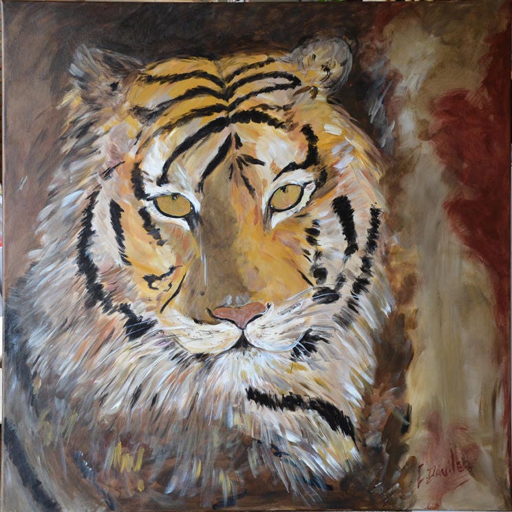 Tigre Peinture Acrylique