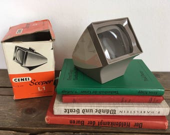 Slide Viewer, Cenei Scoper L1, previewer, viewing slide, photo, projector, for slides 2x22 - cm 5x5, battery illumination, German viewer
