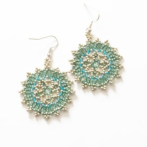 Mandala Earrings, Seed Bead Earrings, Boho Earrings, Circular Earrings
