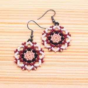 Mandala Bead Earrings, Seed Bead Earrings, Boho Earrings, Bohemian Earrings, Circular Bead Earrings