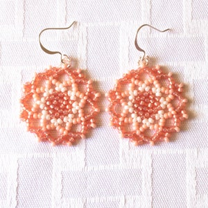 Mandala Bead Earrings, Seed Bead Earrings, Boho Earrings, Bohemian Earrings, Circular Bead Earrings