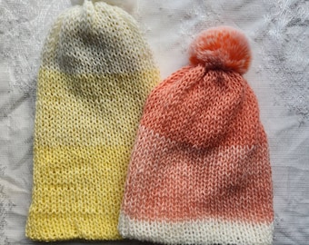 Pom Pom Machine Knit Hat