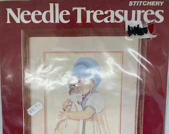 Vintage Needle Treasures Stitchery Kit: Betsy Girl with Doll (10x14 inches)