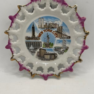 Vintage NYC Souvenir Plate: Ceramic Decorative Wall Hanging