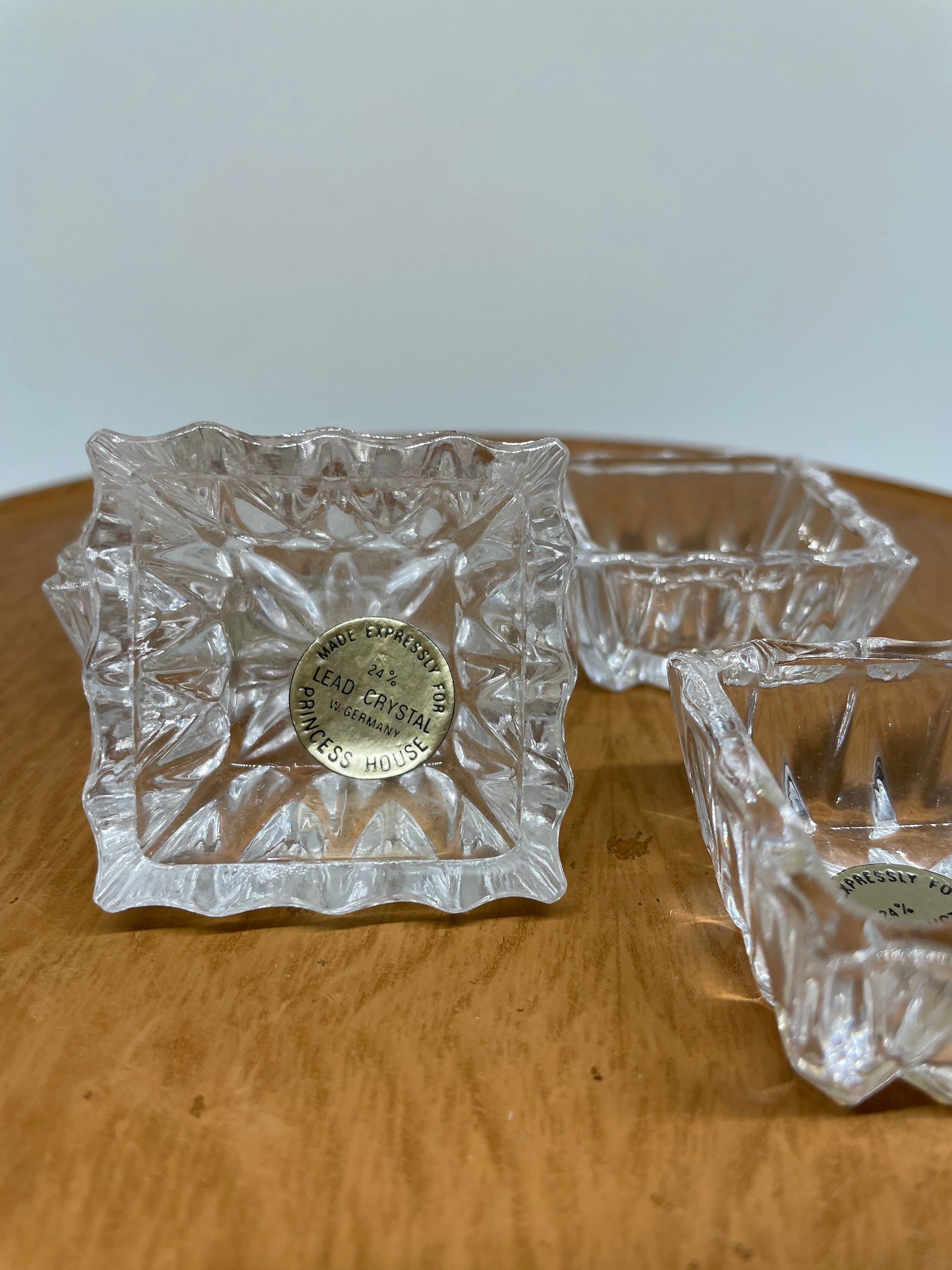 Crystal Salt Cellars Set of 4 Princess House 24 Lead Etsy