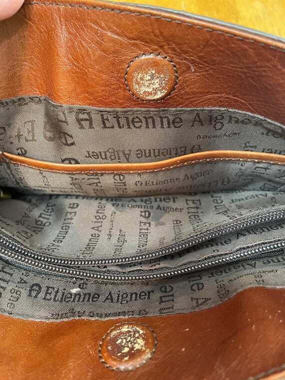 Vintage Etienne Aigner Leather Bag - Brown Leathe… - image 7