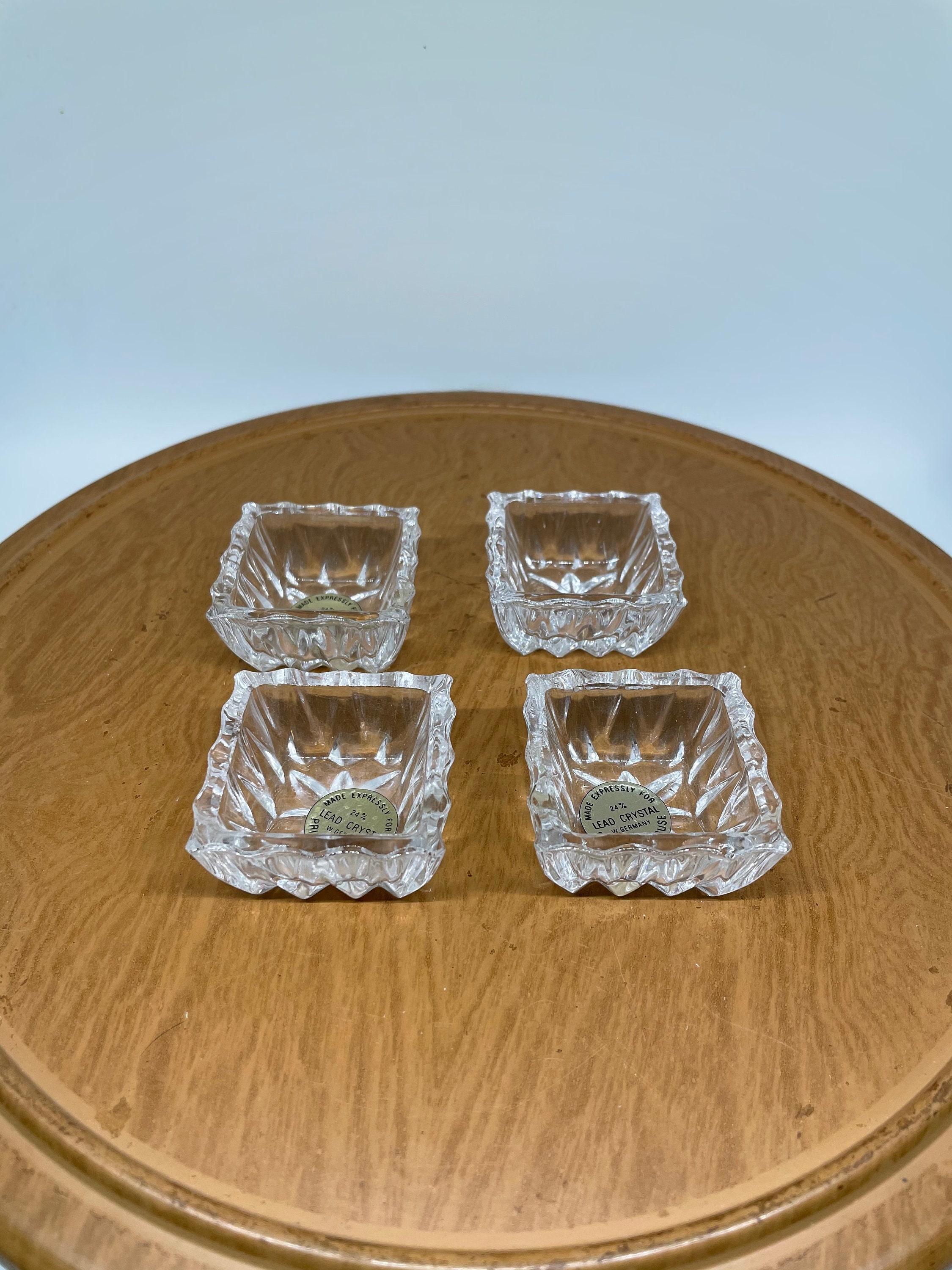Crystal Salt Cellars Set of 4 Princess House 24 Lead Etsy
