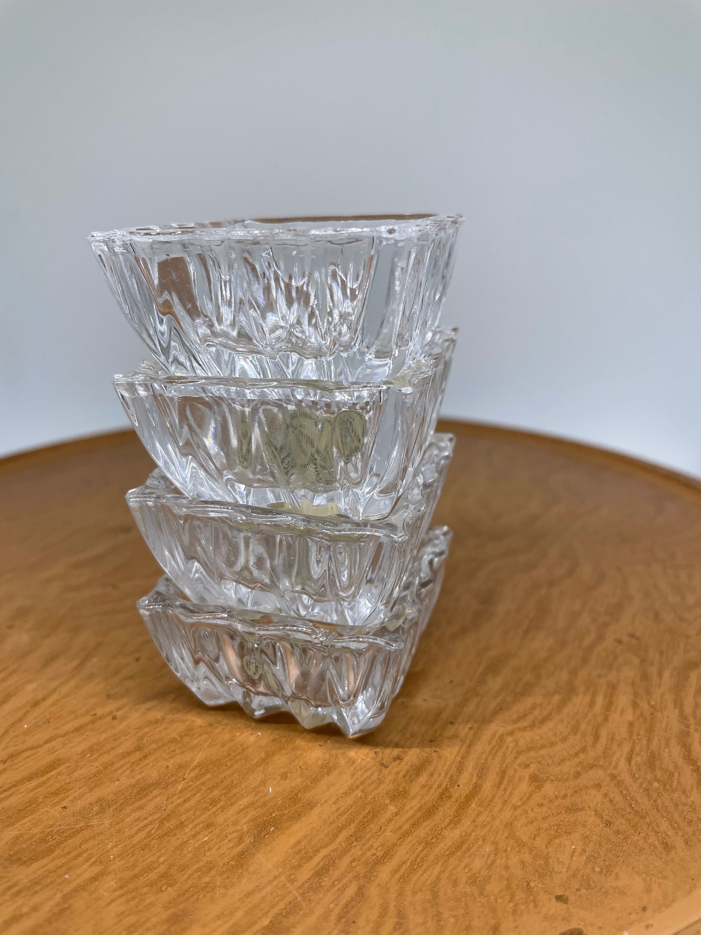 Crystal Salt Cellars Set of 4 Princess House 24 Lead Etsy