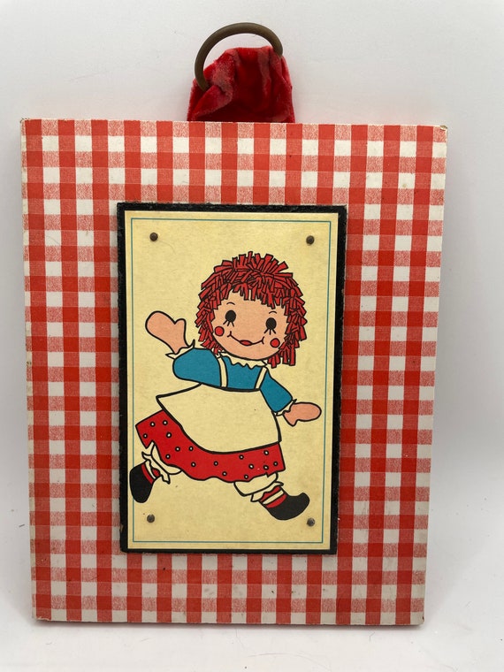 Vintage Raggedy Ann and Andy Wall Hangings: Gingham Kids Art - Etsy