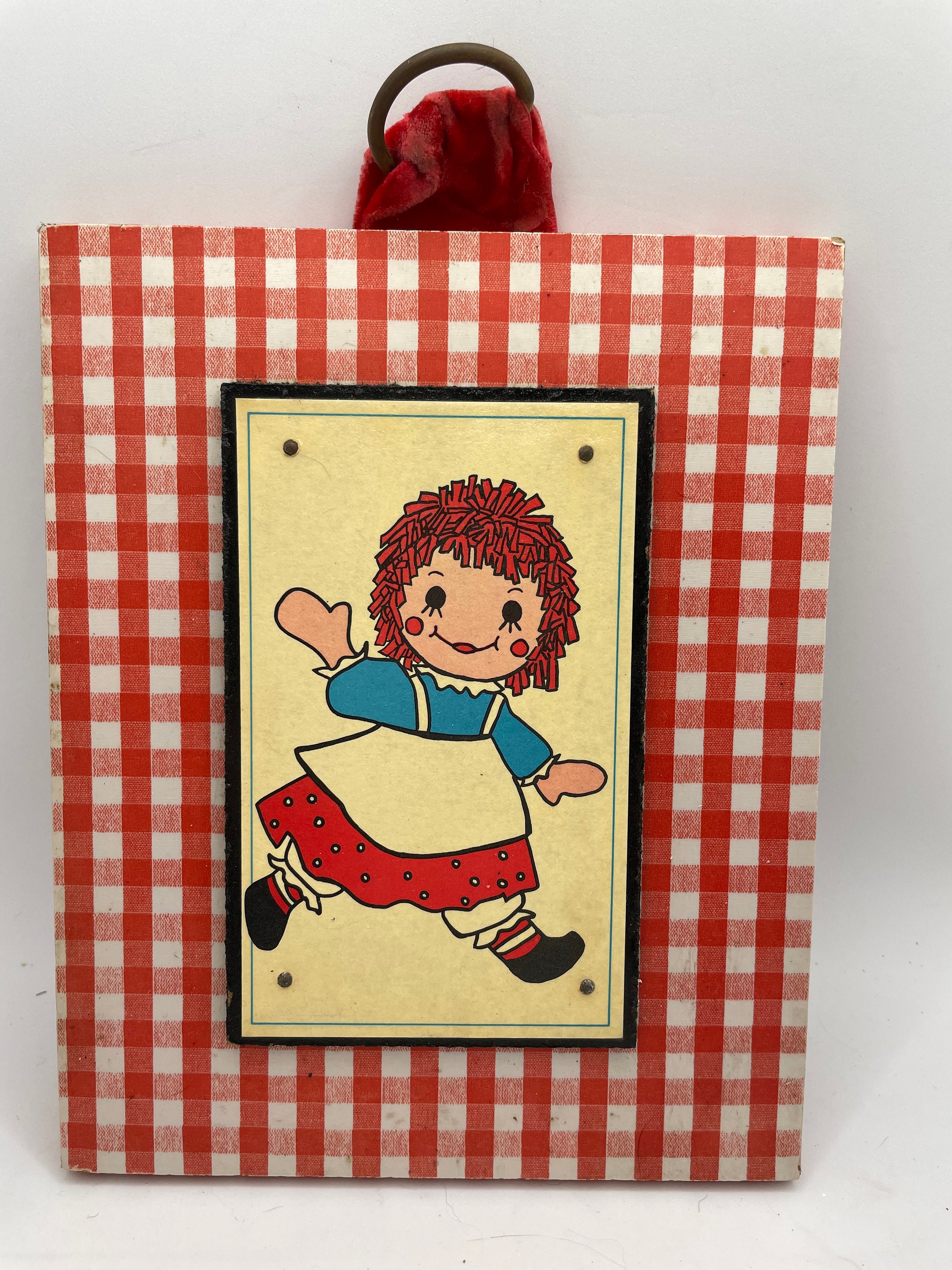 Vintage Raggedy Ann and Andy Wall Hangings: Gingham Kids Art - Etsy