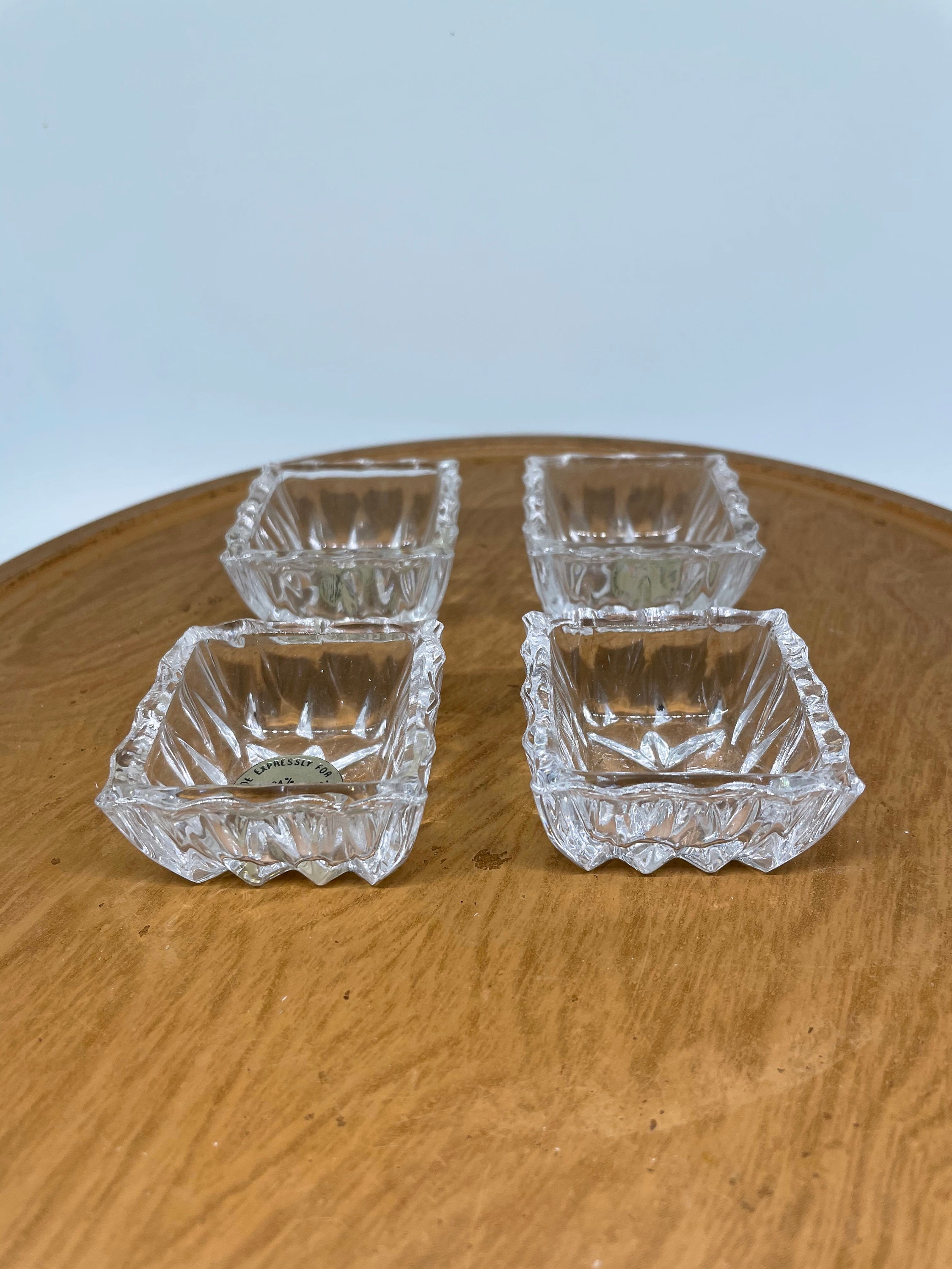 Crystal Salt Cellars Set of 4 Princess House 24 Lead Etsy