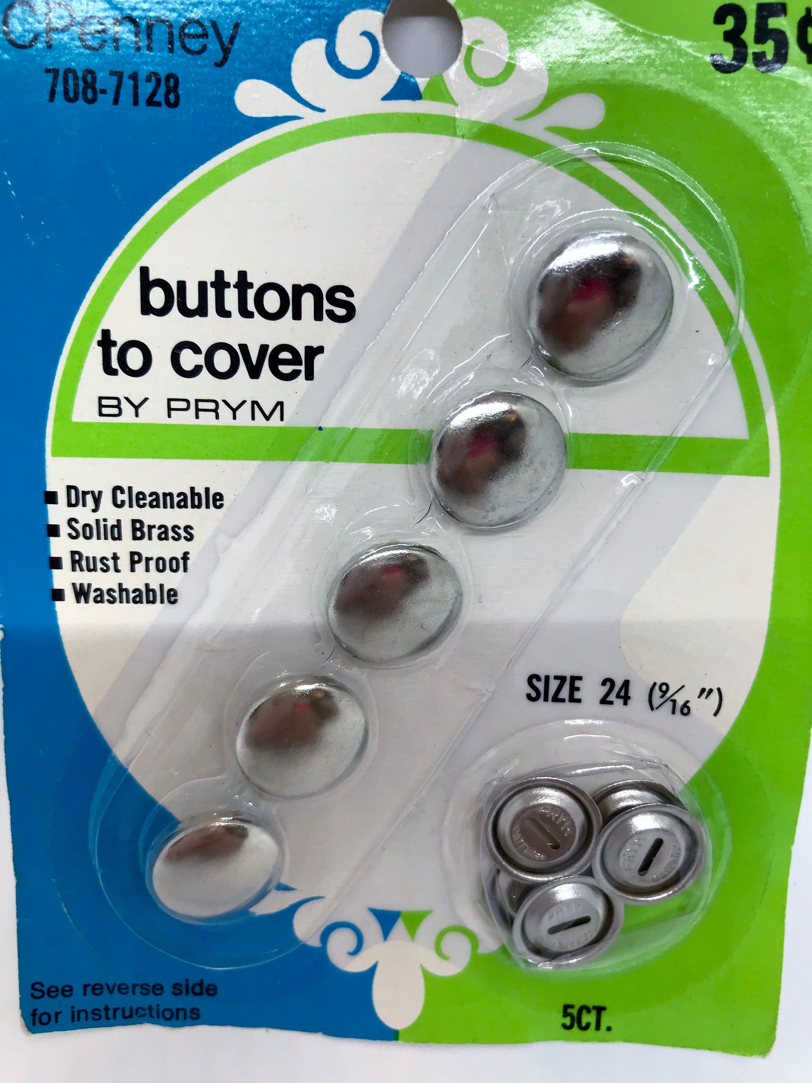 Vintage Prym Buttons to Cover 5 Count Size 24 Size 9/16 Etsy