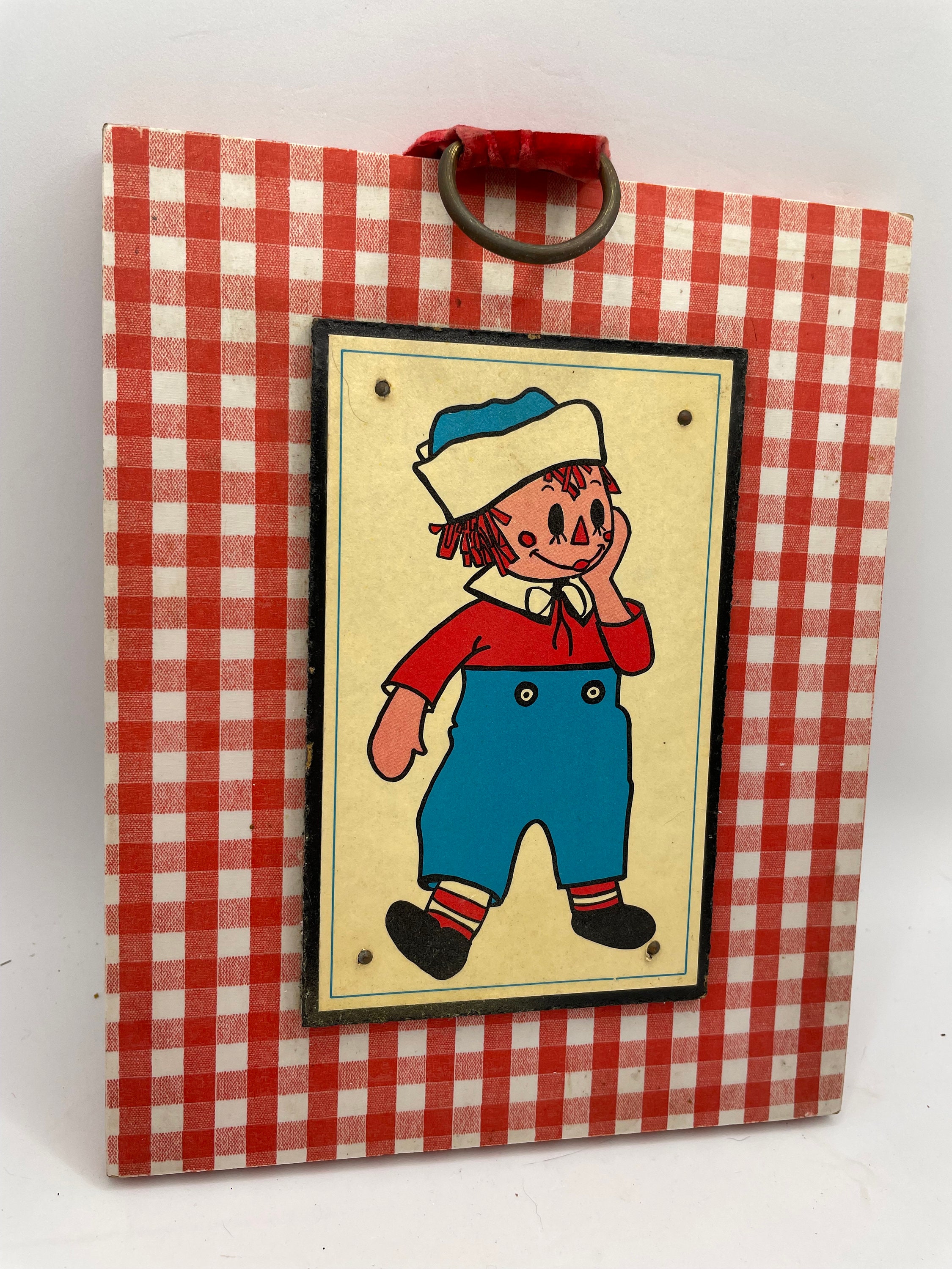 Vintage Raggedy Ann and Andy Wall Hangings: Gingham Kids Art - Etsy