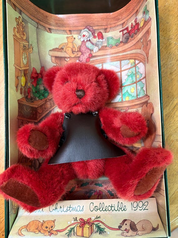 Gund Yulebeary: 1992 Christmas Collectible Red Plush Teddy Bear - Etsy