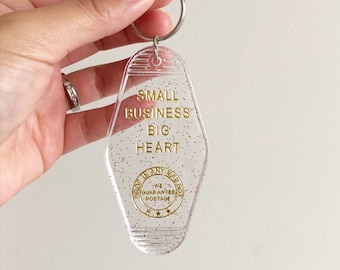 Small Business Motel Key Tag | Big Heart Motel Keychain | Vintage Style Key Tag | Retro Inspired Key Tag | Hotel Key Tag | Shop Small