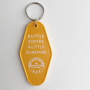 Motel Key Tag | Vintage Style Key Tag | Coffee and Sunshine Motel Key Tag | Retro Inspired Key Tag | Hotel Key Tag | Motel Keychain