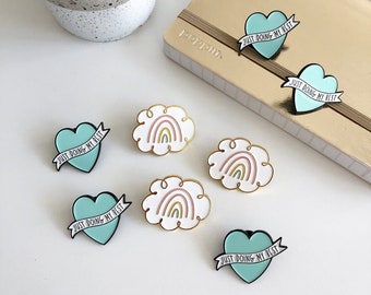 Rainbow Pin - Rainbow Cloud Enamel Pin - Cute Rainbow Pin - Hard Enamel Pin