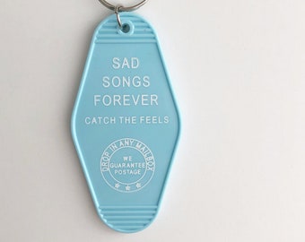 Motel Key Tag | Vintage Style Key Tag | Sad Songs Forever Key Tag | Retro Inspired Key Tag | Hotel Key Tag | Motel Keychain