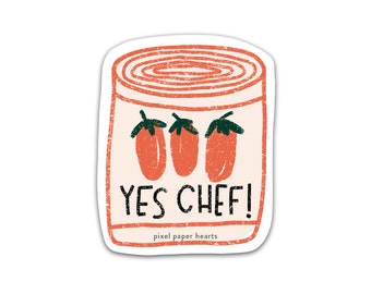 Der Bär Vinyl Aufkleber, Küche Humor Aufkleber, Aufkleber für Laptop oder Handytasche, Yes Chef Journal Planer, Aufkleber für die Bär Fan Geschenkidee