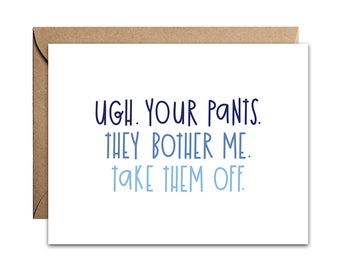 Team No Pants Card - Love Card - Valentine's Day Card - Anniversary Card - Funny Love Card