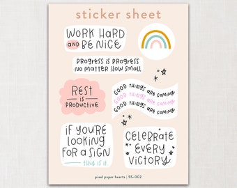 Sticker Sheet - Celebrate Every Victory | planner stickers, calendar, journal stickers, scrapbooking, bullet journaling, sticker doodles